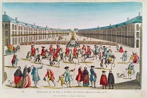 Publicación de la Paz, Place des Victoires, junio de 1763 de French School